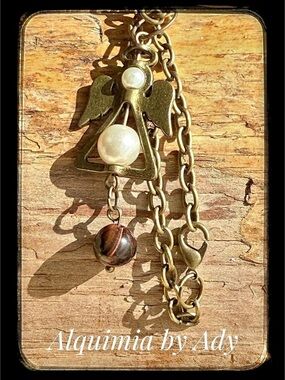 Alquimia by Ady Angel Pendant Necklace in Gold & Brown Like New